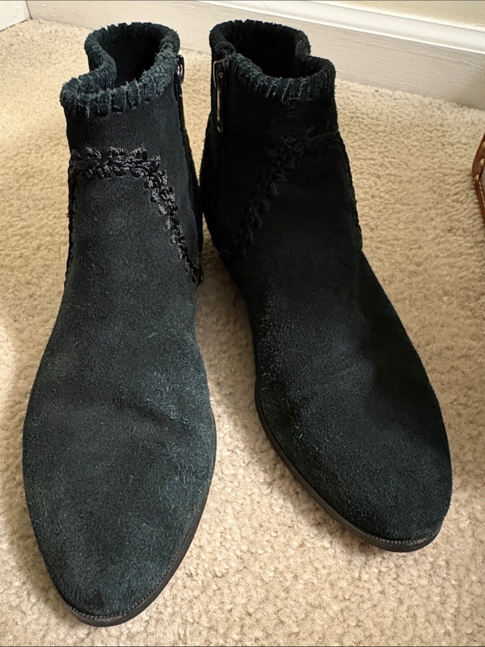 Jack Rogers Dark Black Suede Ankle Booties